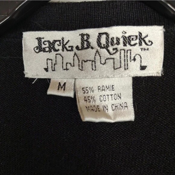 Jack B. Quick Cardigan Sweater Embroidered Beaded Medium Ugly Christmas Sweater - Picture 2 of 10